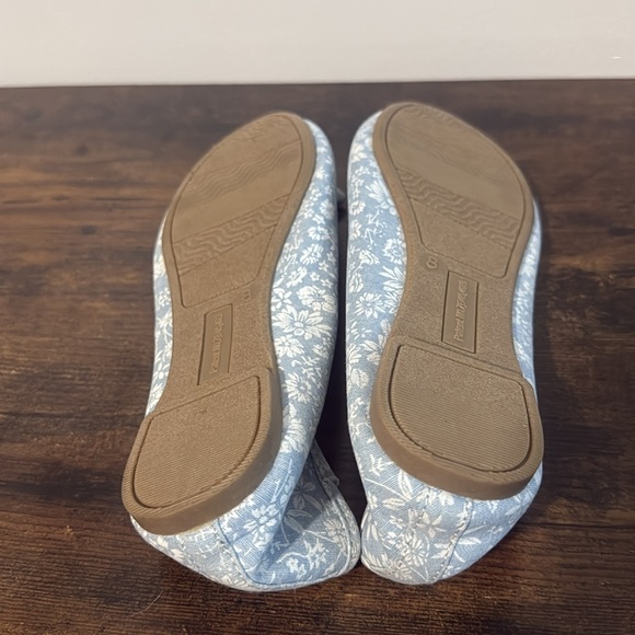 Ophelia Roe Memory Foam Blue Floral Ballet Flats Shoes Bow Size 8 Women’s New - Picture 4 of 5